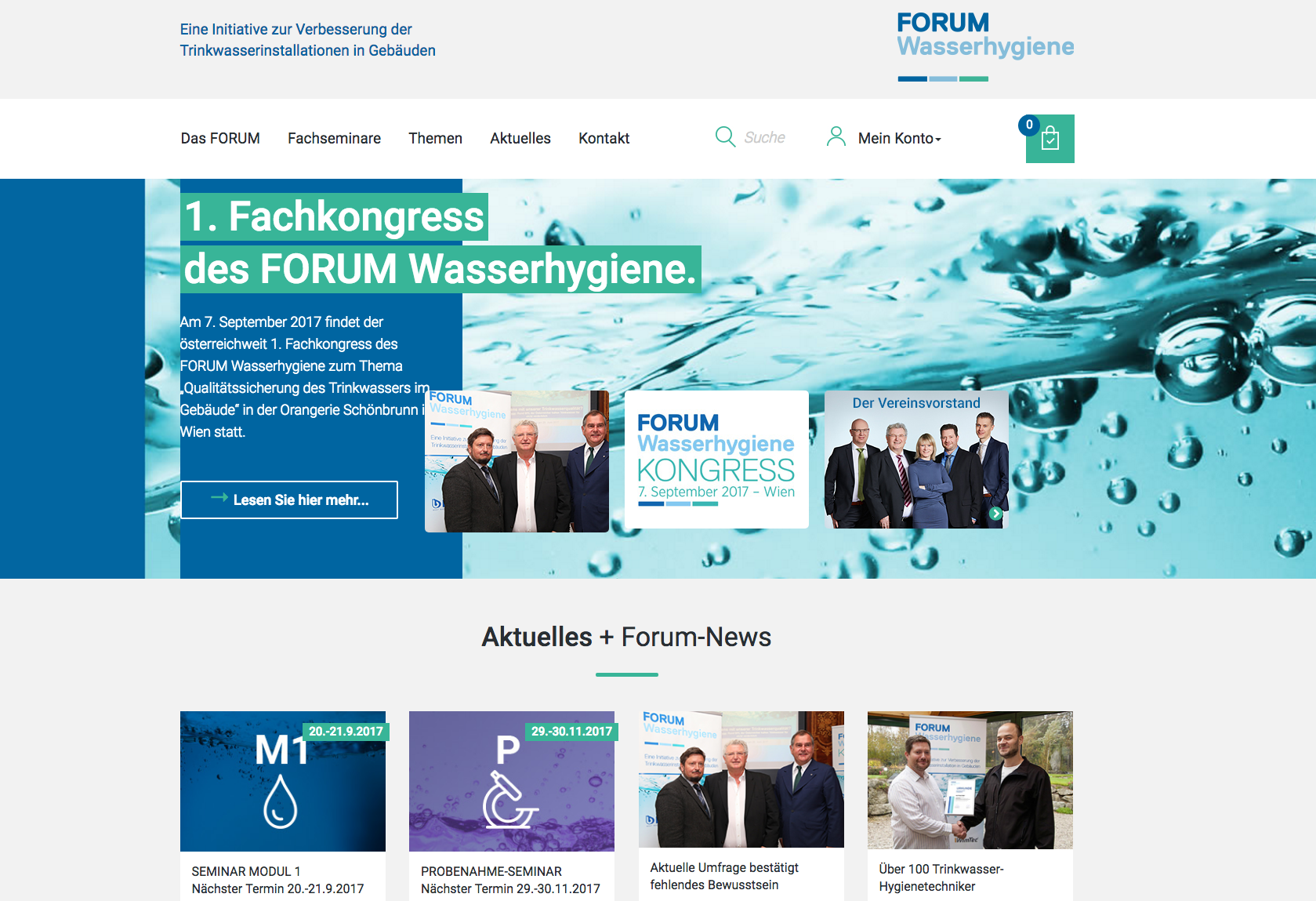 Forum Wasserhygiene mit neuem Web-Auftritt