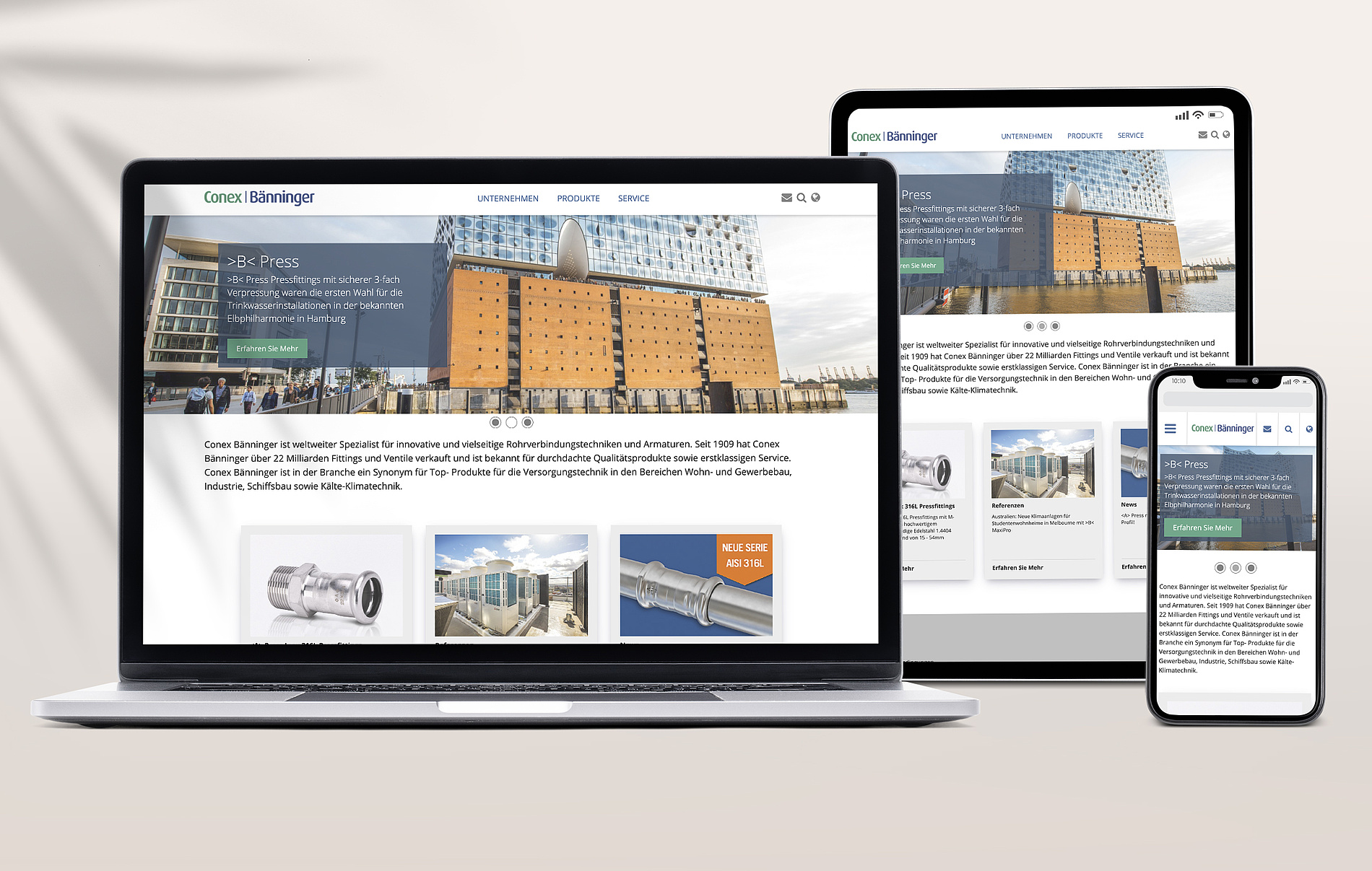 Conex Bänninger mit neuer Website