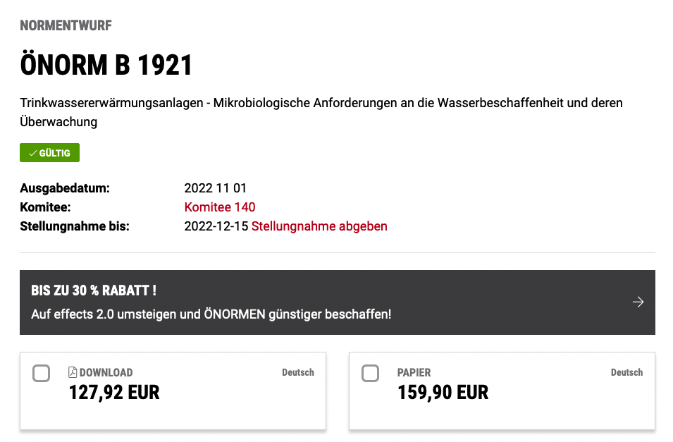 Normentwurf ÖNORM B 1921 zur Stellungnahme veröffentlicht