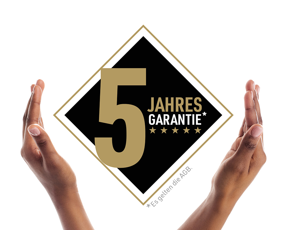 Fünf Jahre Garantie